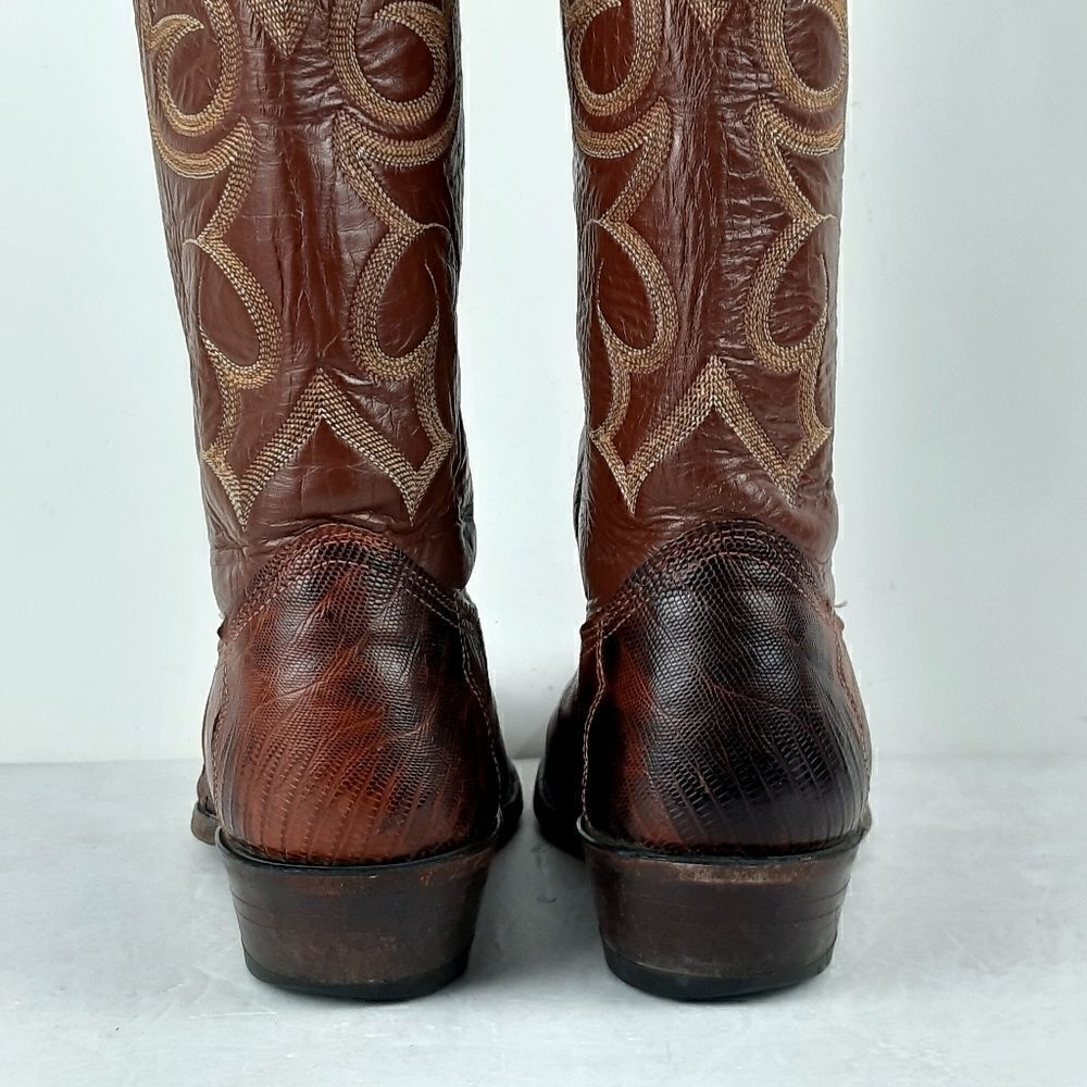 Nocona men's bulhide brown/tan genuine leather  western boots size 8D - Picture 7 of 11